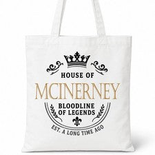 Bolso de Mano MCINERNEY Family Surname House Of White Algodón
