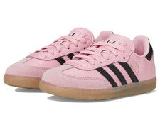 Adidas Samba Messi Niños Junior Cuero Zapatilla Baja - Rosa Claro/Negro/Goma