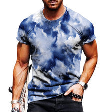 Camiseta De Hombres Moda Gráfico Abstracto Manga Corta Ropa Activa Azules Top
