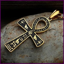 Collar con cruz Ankh egipcia antigua de moda para hombre, acero inoxidable, colo
