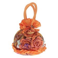 Bolso clutch de noche de tela para mujer 1 pieza bolso cubo con forma de flor naranja