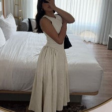 Vestido ahuecado de moda de verano para mujer línea A