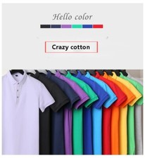 Camisa polo de moda informal regular de algodón loco para hombre (9 colores)