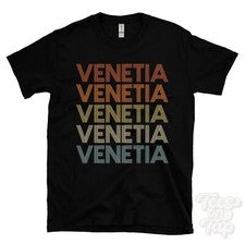 CAMISETA VENECIA ESTILO RETRO REPETIDO Hombre y Mujer Novedad Genial Nombre Regalo