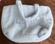 Nuevo con etiquetas Bolso de Mano Victoria’s Secret ROSA Sherpa Azul Claro Felpa Cierre con Cremallera
