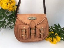 Bolso de mensajero vintage de cuero genuino para mujer