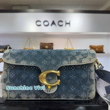 Bolso Bandolera NUEVO CON ETIQUETAS COACH Denim Cristal Tabby 26 Estampado Firma CEN85
