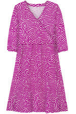 Vestido para mujer - Vestido estampado - 2XL - Púrpura brillante