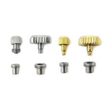 Coronas de reloj atornilladas y tubo de bloqueo de acero inoxidable u oro corona grifo 9