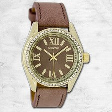 Oozoo Reloj De Pulsera Unisex Serie Vintage Analógico De Cuero Marrón UOC5733A