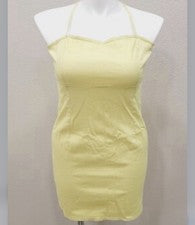 Vestido para mujer Wild Fable talla grande amarillo sin mangas ceñido al cuerpo tejido cremallera trasera