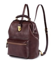 OLD TREND Doctor Bolso Mochila Pequeño Mujer Cuero Artesanal - Marrón