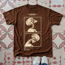 Camiseta Paramore Marrón Gráfica Rayos X Esqueleto Estilo Vintage Banda Camiseta