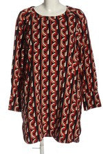 Vestido informal ANONYME Designers manga larga poliéster rojo/negro/beige talla 40