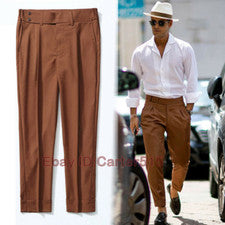 Pantalones informales sueltos estilo británico para hombre traje pantalones Harlan de nueve puntos talla grande