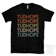 CAMISETA ESTILO RETRO REPETIDO TUDHOPE Hombre y Mujer Novedad Genial Nombre Regalo
