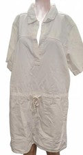 Sexy vestido vaquero vaquero de moda de algodón blanco de hilo universal para mujer talla S
