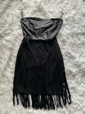 Mini vestido de cuero de moda para mujer
