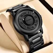 Reloj pulsera militar de lujo para hombre magnético de acero inoxidable de cuarzo impermeable