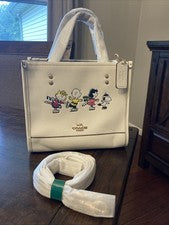 Bolso de Mano Coach X Peanuts Dempsey Para Mujer de Cuero Cartera Motivo Snoopy and Friends