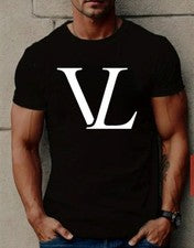 Camiseta Gráfica Para Hombres Elegante Moda Hombre VL Logo Vibrante Informal Elegante Estilo Suave