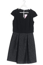 Vestido de verano Esprit manga corta vestido mujer negro talla 36 poliéster