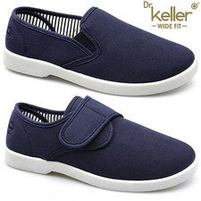 Zapatos de lona Dr Keller para hombre calce ancho zapatos de salón acolchados plimsolls alpargatas Shu