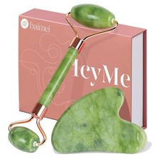 Juego de herramientas de cuidado de la piel BAIMEI IcyMe Jade Roller y Gua Sha Face Roller