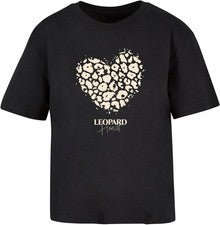 Camiseta mujer Merchcode Leopard Heart Everyday Tee MP502902