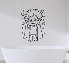 Pegatinas de Pared Divertidas Niño Toalla Burbujas Baño Ducha Decoración del Hogar Calcomanía Hágalo Usted Mismo Niños