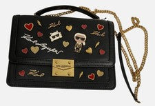 Bolso de Hombro Karl Lagerfeld Paris Para Mujer Negro Logo Mediano Gráfico Corrino