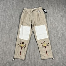Pantalones de arena blanca para hombre 30X27 beige con cinturón italiano 46 palmera pantalón informal