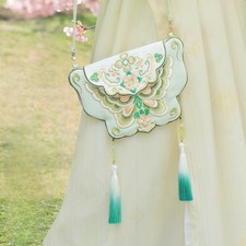 Bandolera Hanfu Bolso para Mujer Mariposa Bordado Solapa Estilo Chino