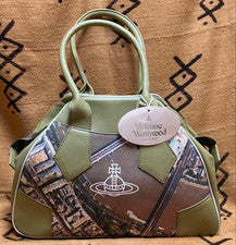 Vivienne Westwood Yasmin Bag Vintage 90s Olive Pattern Handbag Tagged