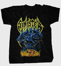 Camisa Unisex De Colección SINISTER Hate Death Metal Banda Algodón Negra Todas las Tallas