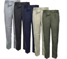Pantalones de rugby para hombre ajustables cintura elástica trabajo inteligente informales pantalones lisos
