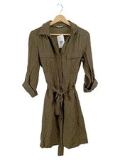 Vestido blusa mujer Cache Cache T. 36 oliva vestido camisero safari cinturón