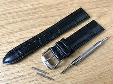 Para Reloj EMPORIO ARMANI Negro Cuero Genuino Correa Hebilla Hombres Damas
