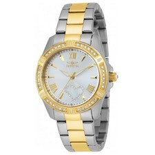 Reloj para mujer Invicta Angel cristal esfera tono plata pulsera de dos tonos 21418