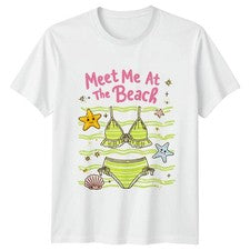 Camiseta Meet Me At The Beach para mujer Beach Life verano vacaciones regalo para ella