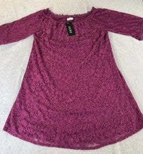Vestido Ours Fashion For Beauty mujer púrpura encaje media manga talla grande