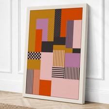 Impresión en lienzo geométrico de geometría de colores arte de pared decoración del hogar listo para colgar