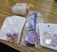 Juego de 4 juegos de regalo de relojes y joyas para mujer.
