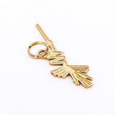 Colgante con dije de colibrí de Nazca de oro amarillo de 14 quilates antiguo Perú joyería geoglifo