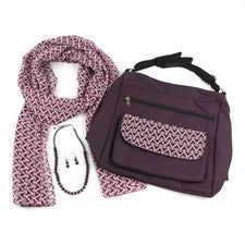Juego de bolso y accesorios de moda para mujer Gold Coast en púrpura