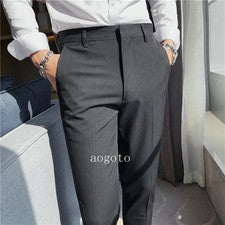 Hombres Pantalones de vestir Pantalones Informales Formales Estilo Británico Ajustados Oficina Social Pantalones