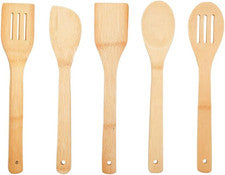 Juego completo de herramientas de utensilios de cocina de madera de 5 piezas para utensilios de cocina antiadherentes