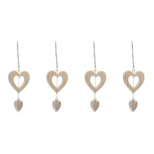4 piezas Delicado Corazón de Madera Colgante Decoración Uso en el Hogar Colgante Decoración Madera Colgante