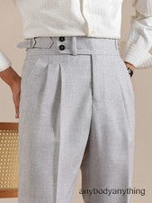 Nuevo Vestido Formal Estilo Italiano Para Hombre Informal Pantalones Largos Pantalones Negocios Plisados