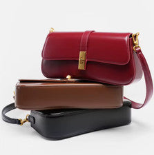 Bolso de mano vintage de cuero genuino de moda de alta calidad para mujer